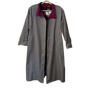 Lord & Taylor Vintage Gray Trench Coat Plus Size 16